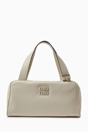Logo Top-handle Bag in Calf Leather