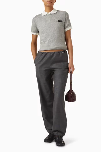 Prince of Wales Checked Sweatpants in Wool