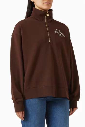 x Ritz Half-zip Polo in Cotton