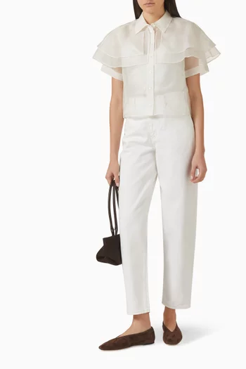 Sheer Cape Top in Silk Organza