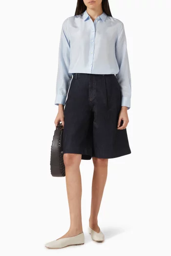 Semi-sheer Striped Shirt in Silk