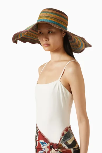 Dusk Wide-brim Hat in Raffia