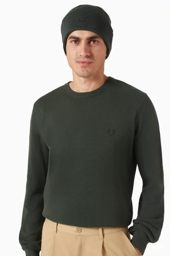 قبعة بيني كلاسيكية صوف مارينو وقطن