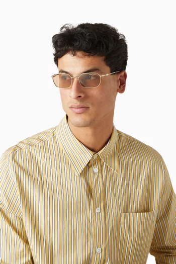 نظارة شمسية كروس فلات بإطار مستطيل معدن