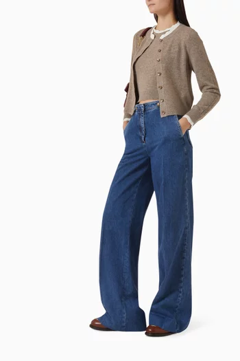 بلوزة اليو منسوجة مزيج صوف