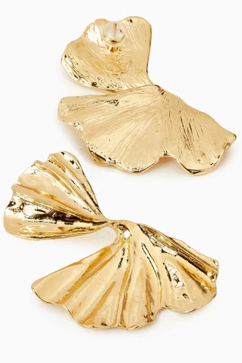 Palmera Half Flower Earrings in 14kt Gold-plated Brass