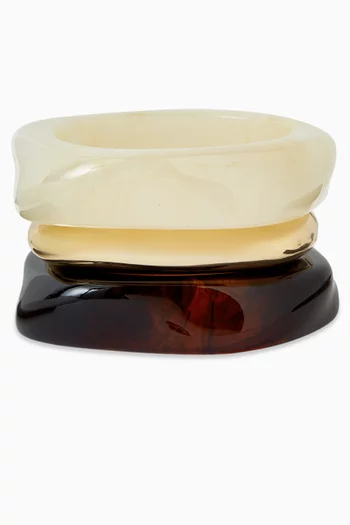 Terra Bangles in Resin & Brass, Set of 3