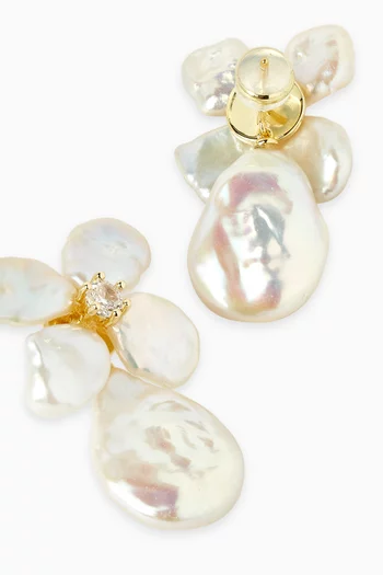 Fleur De Cleo Earrings in Gold-plated Brass