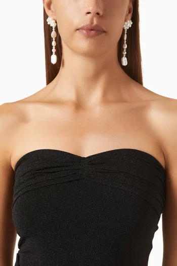 أقراط جيراميوم مرصعة باللؤلؤ فضة إسترلينية مطلية ذهب عيار 14