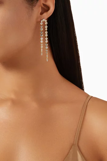 أقراط تنس بحلي مستديرة مطلية ذهب عيار 14