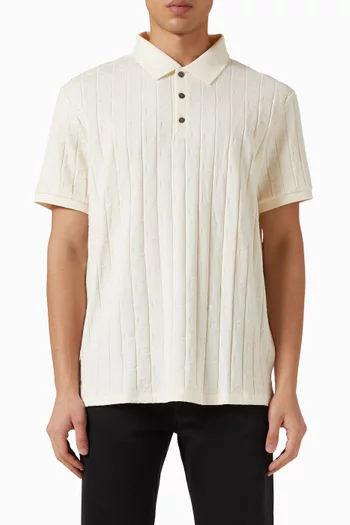 Emblem Jacquard Polo Shirt in Cotton