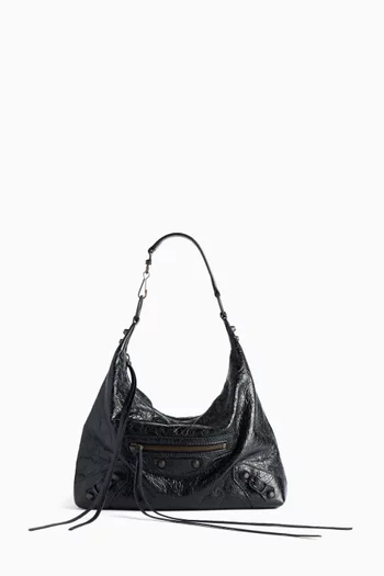Small Le City Hobo Bag in Arena Lambskin