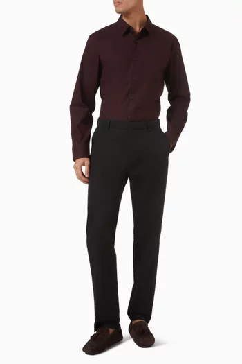 Tonal Logo Shirt in Stretch Cotton