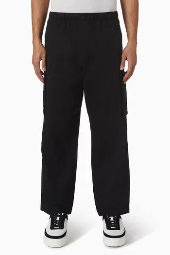 Straight Cargo Pants in Stretch Cotton-twill