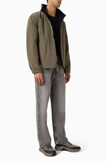 جاكيت بوجهين بتصميم غير مبطّن مزين بنقشة نايلون