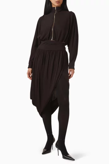 تنورة بتصميم ملفوف جيرسيه