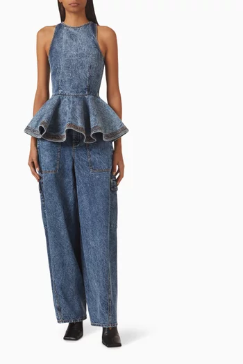 بلوزة بخصر بتصميم جرس دينم