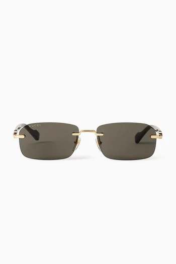 Rectangular Sunglasses in Metal