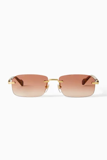 Rectangular Sunglasses in Metal
