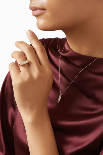 Layla Diamond & Ruby Scroll Ring in 18kt Gold