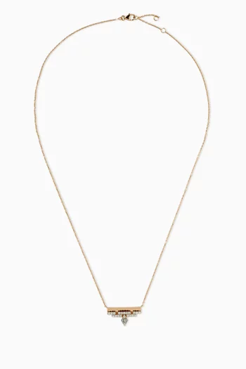 Aztec Diamond Pendant Necklace in 18kt Rose Gold