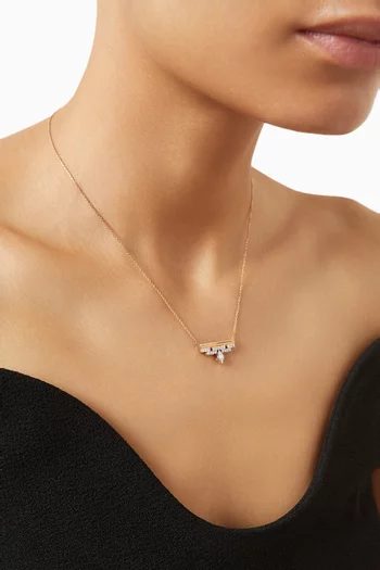 قلادة أزتيك بدلاية مرصعة بالماس ذهب وردي عيار 18