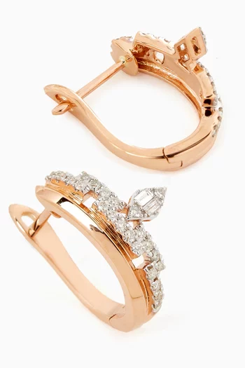 أقراط هاجي أزتيك مرصعة بالماس ذهب وردي عيار 18