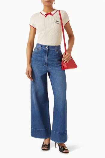 بلوزة بعقدة مزيج قطن