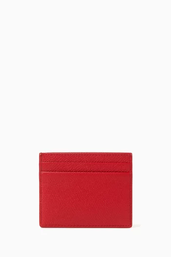 Vlogo Signature Card Case in Grainy Calfskin
