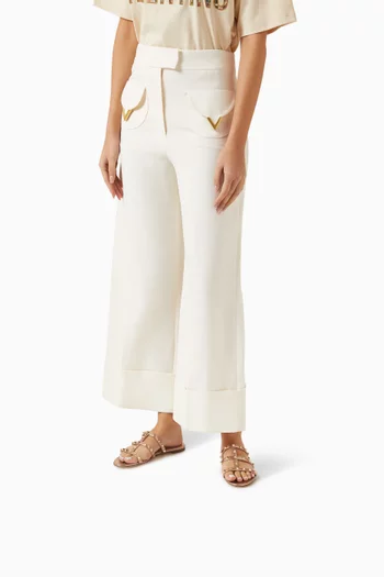 Rockstud Slides in Laminated Nappa