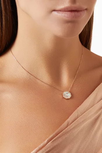 Harf Turath Letter 'C' Diamond Necklace in 18kt Rose Gold