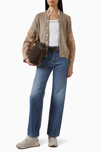 بلوزة مطرزة بخرز مونيلي جيرسيه مضلع