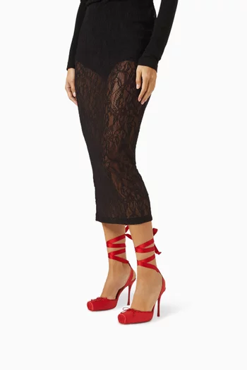 Cassia Lace-up Pumps in Crepe Satin