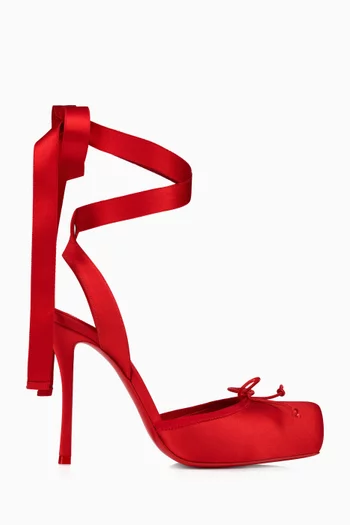 Cassia Lace-up Pumps in Crepe Satin