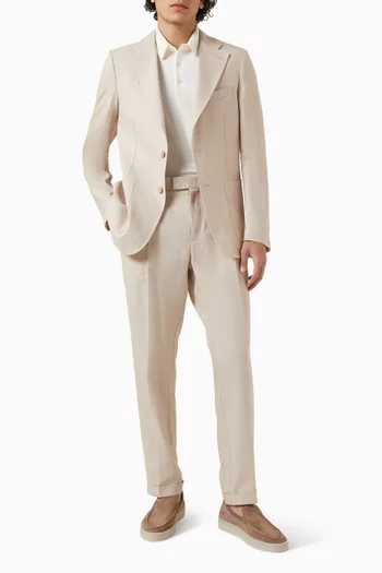 Elegant Tapered-fit Pants in Linen