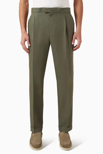 Elegant Tapered-fit Pants in Linen