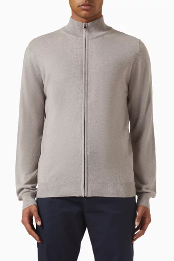 Zip Cardigan in Cashmere