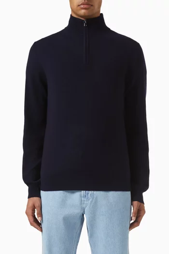 Zip-up Sweater in Cashmere