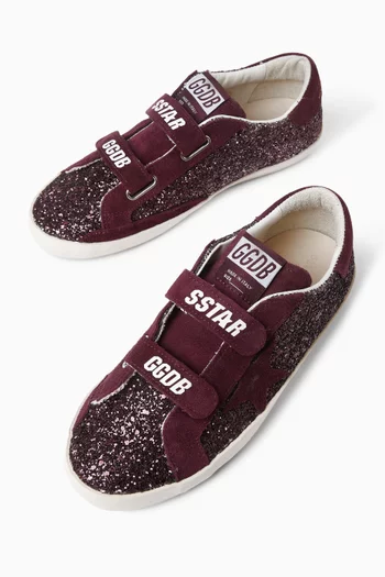 Old School Sneakers in Glitter & Leather