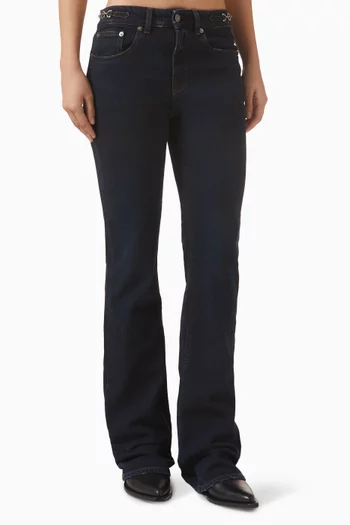 Ophelia Bootcut Flared Chain Jeans in Denim