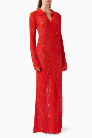 Snakeskin Crochet Dress in Cotton