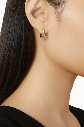 Baguette Midi Hoops in Rose Gold-plated Brass