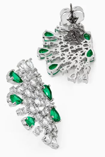 أقراط هاف سباركلر نحاس مطلي روديوم