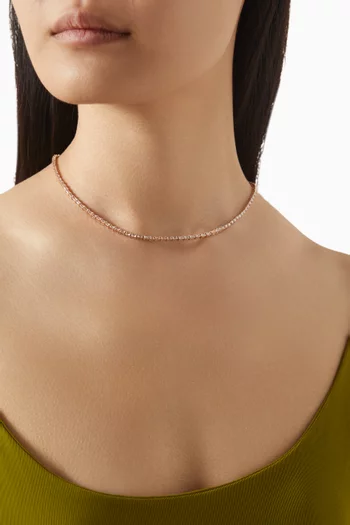 قلادة تنس مزينة بأحجار مستطيلة نحاس مطلي