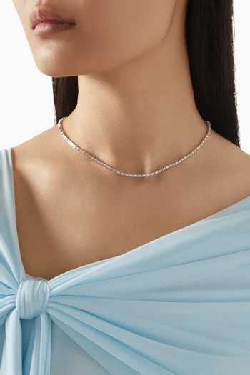 قلادة تنس مزينة بأحجار مستطيلة نحاس مطلي