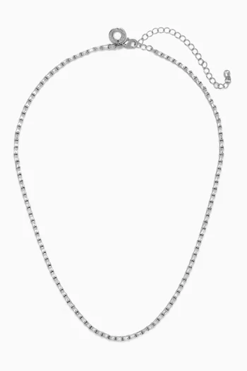 قلادة تنس مزينة بأحجار مستطيلة نحاس مطلي