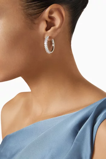 Classic Round Hoops in Rhodium-plated Brass