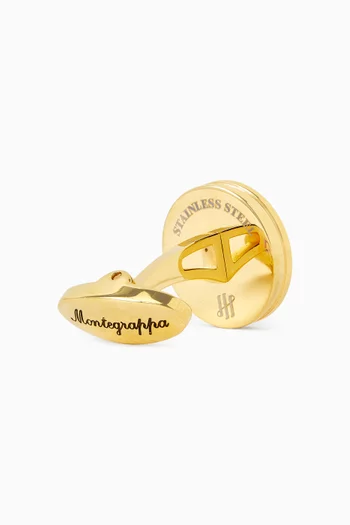 Materica Cufflinks in Obsidian & Gold-Plated Metal