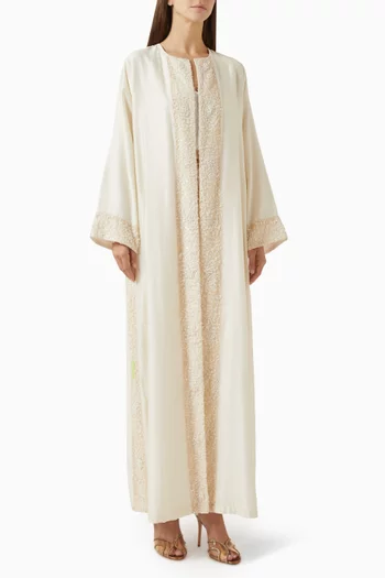 عباية مزينة بالريش قطن