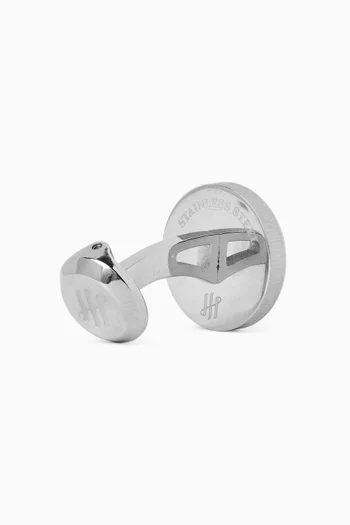 Materica Cufflinks in Mother of Pearl & Palladium-Plated Metal